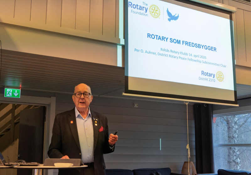Foredrag om Rotarys innsats for fred